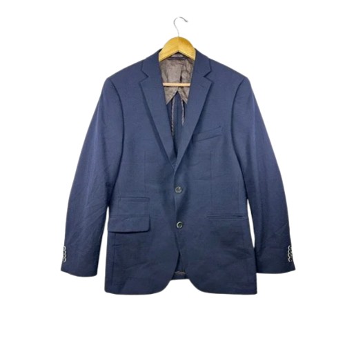 BLACK-BROWN-1826-Mens-Navy-Textured-Wool-Blend-Suit-Jacket
